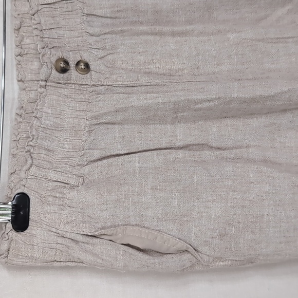 Briggs Light Tan Linen Blend Stretch Waist Wide Leg Pants Size Medium - Picture 2 of 6